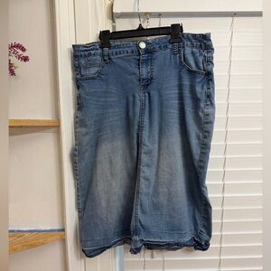 Denim Knee-Length Skirt